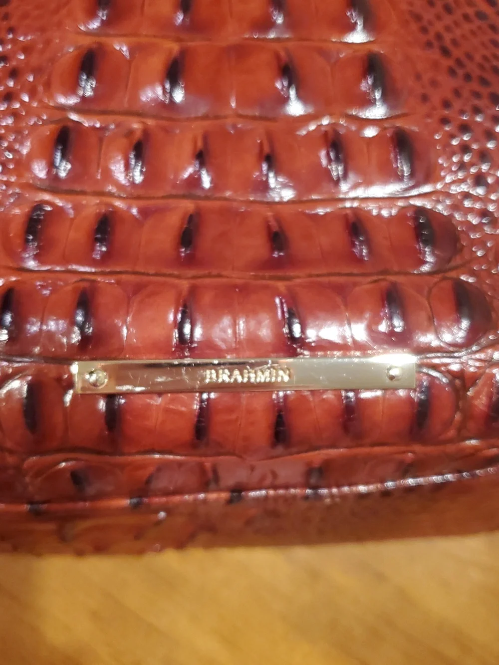 Like NEW Brahmin Marianna Alzette Croc Shoulder Tote - Picture 7 of 14